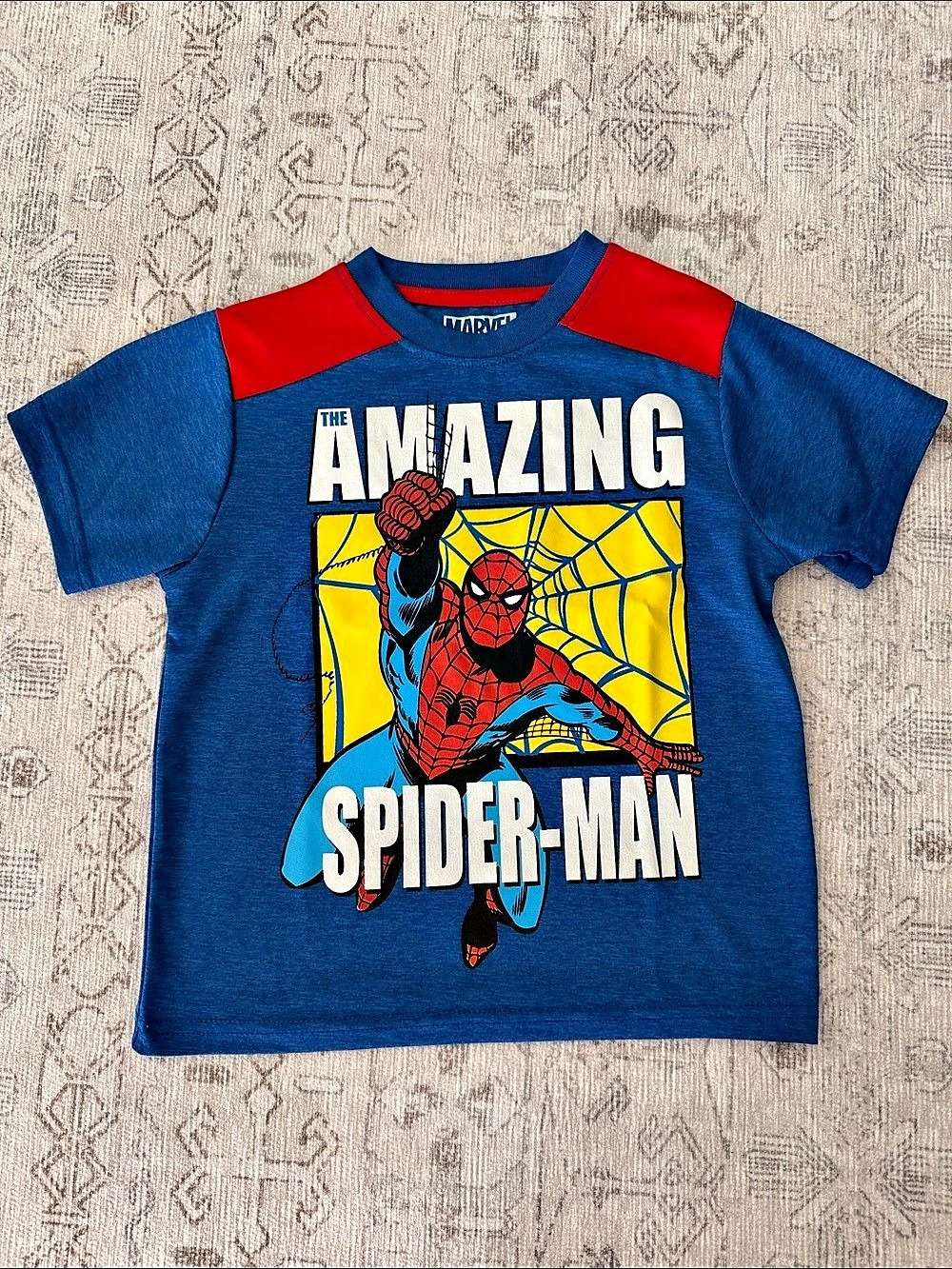 Marvel Spider-Man Graphic Tee Blue & Red Like New
